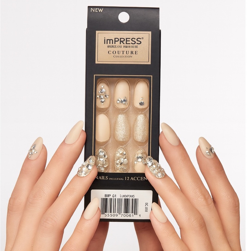 Kiss Impress Couture Collection Press On Manicure 30 Nails 12 Accents Glam 94-20